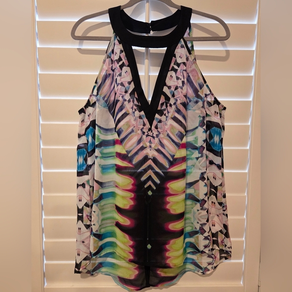 Bisou Bisou Tops - Bisou Bisou Vibrant Sheer Halter Top